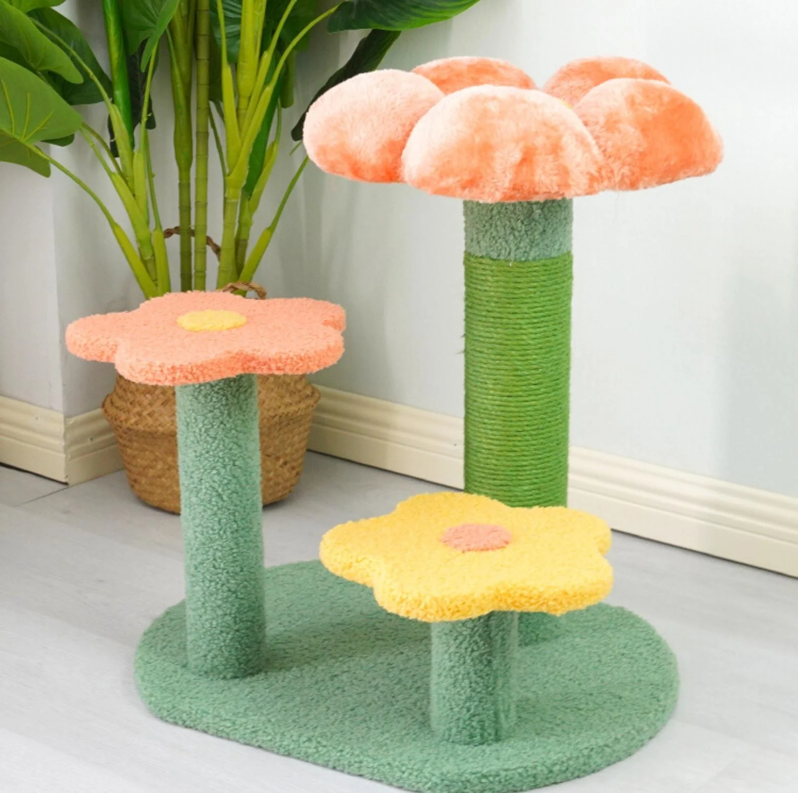 Flower-Styled Cat Tree with Soft Nest & Scratching Posts - Image 10