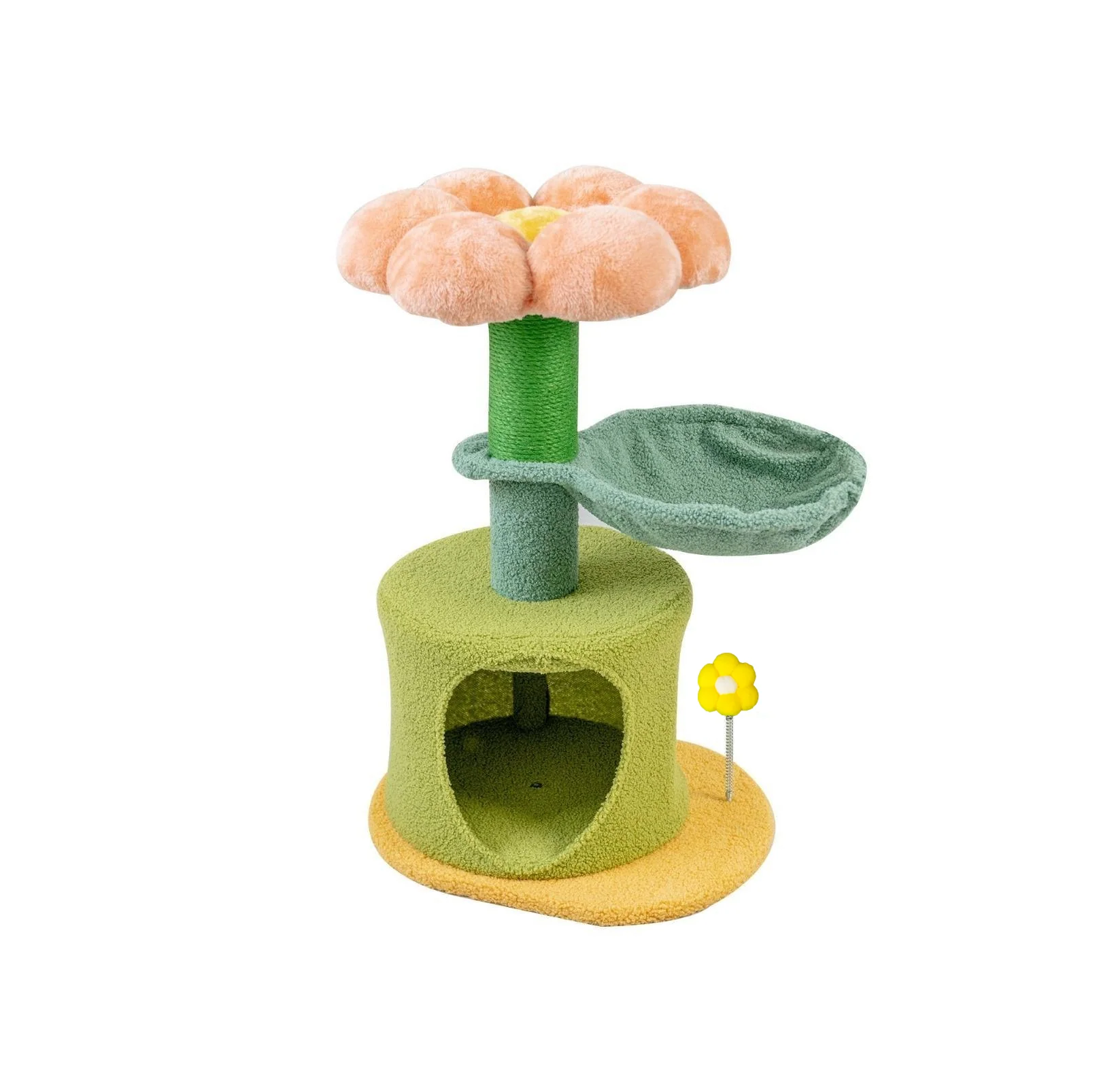 Flower-Styled Cat Tree with Soft Nest & Scratching Posts - Image 3