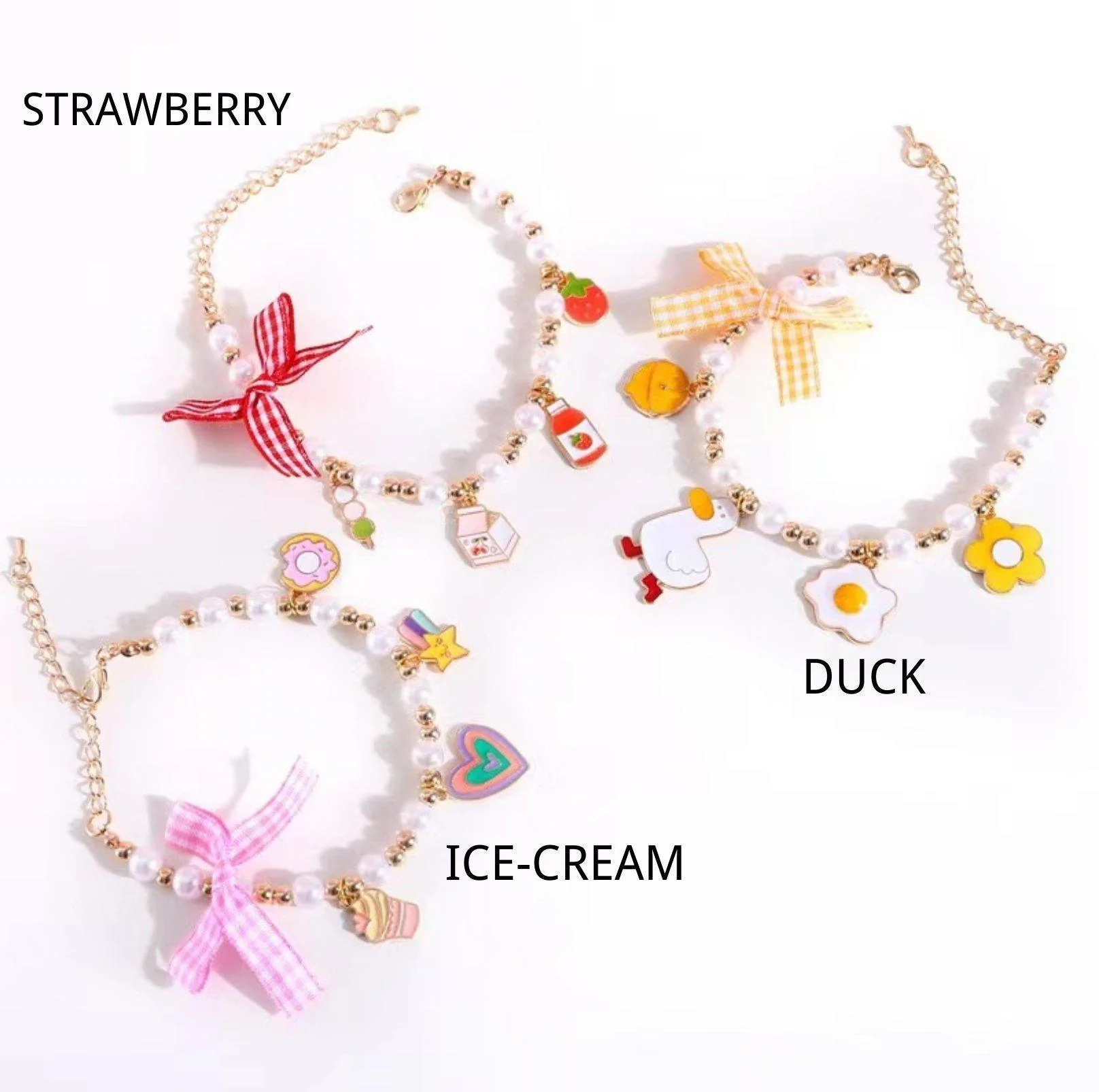 Cute Adjustable Ice-cream Strawberry & Duck Pet Necklace - Image 10