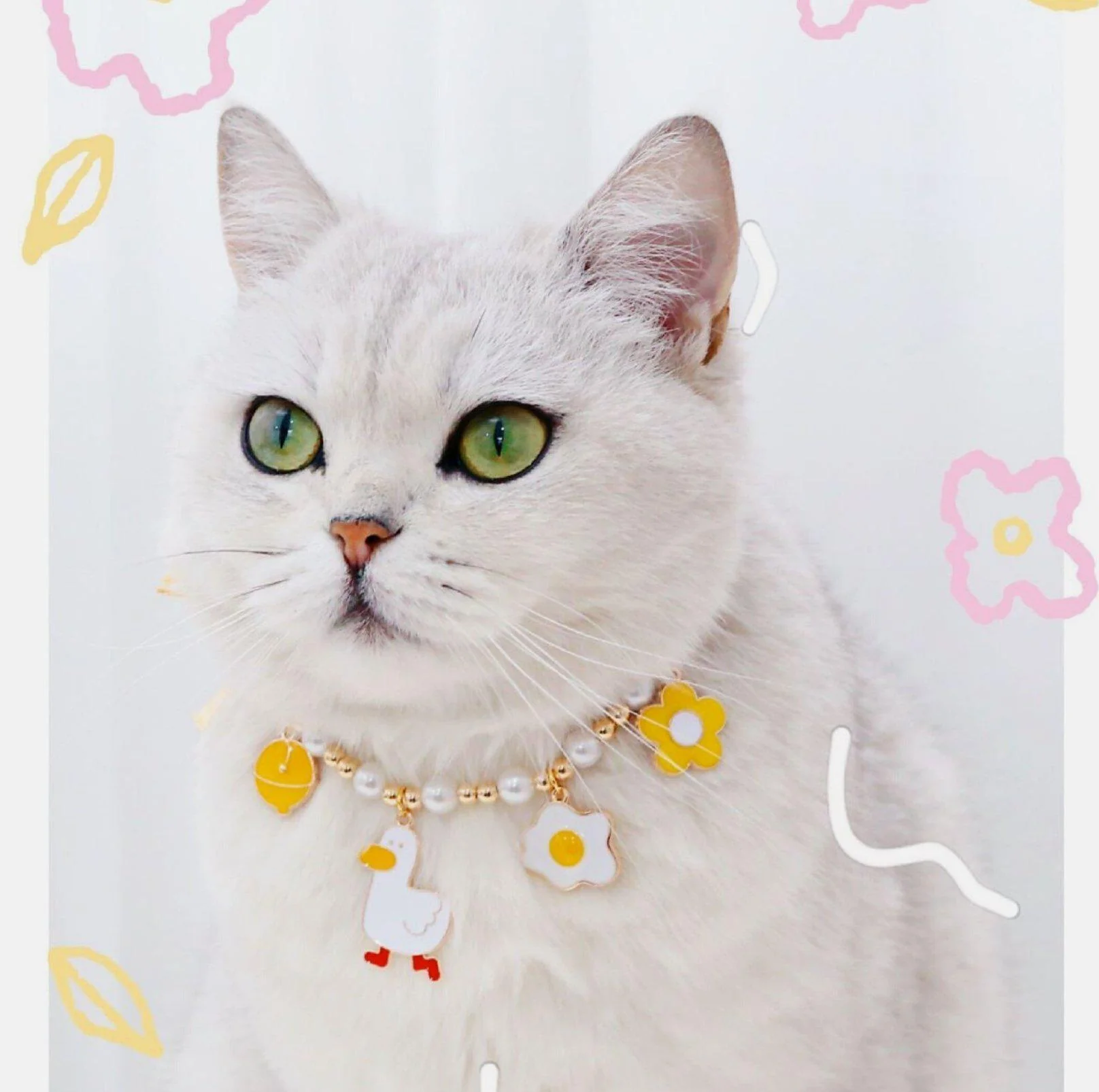 Cute Adjustable Ice-cream Strawberry & Duck Pet Necklace - Image 7