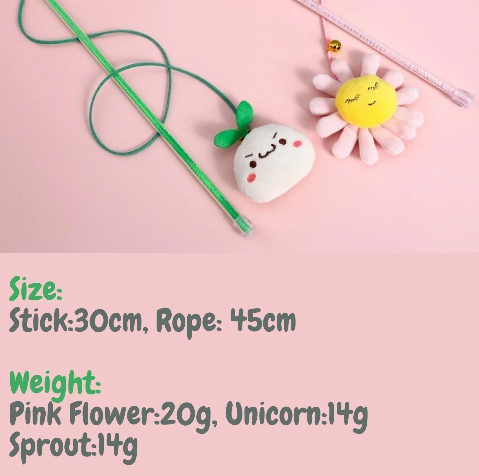 Plush Cat Stick Toys with Bell and Elastic Tassels - Image 9