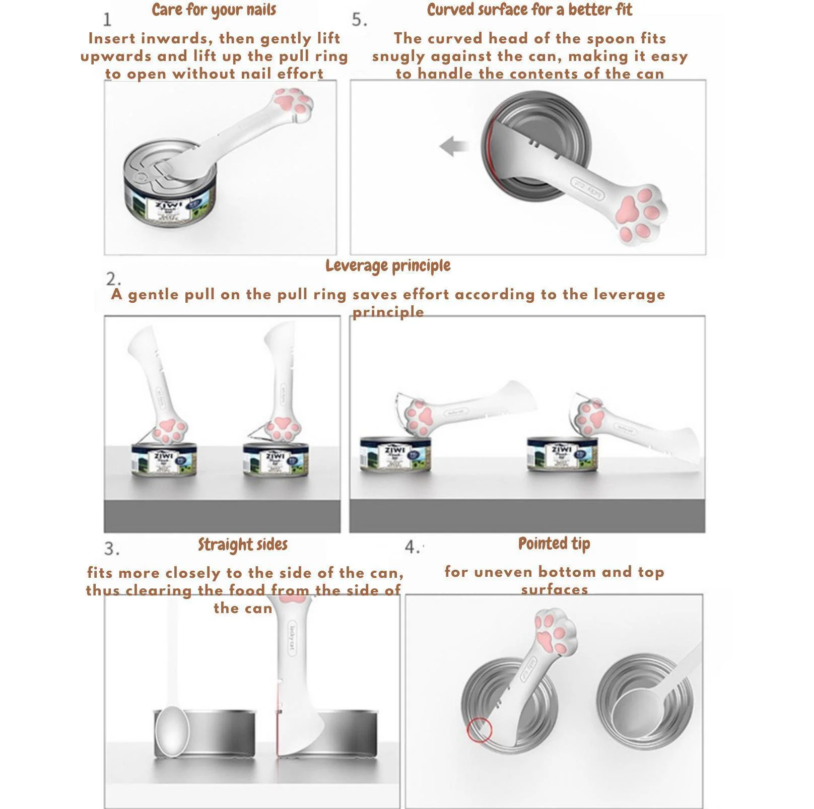 Cat Claw Silicone Spoon and Lid for Pet Cans - Image 6
