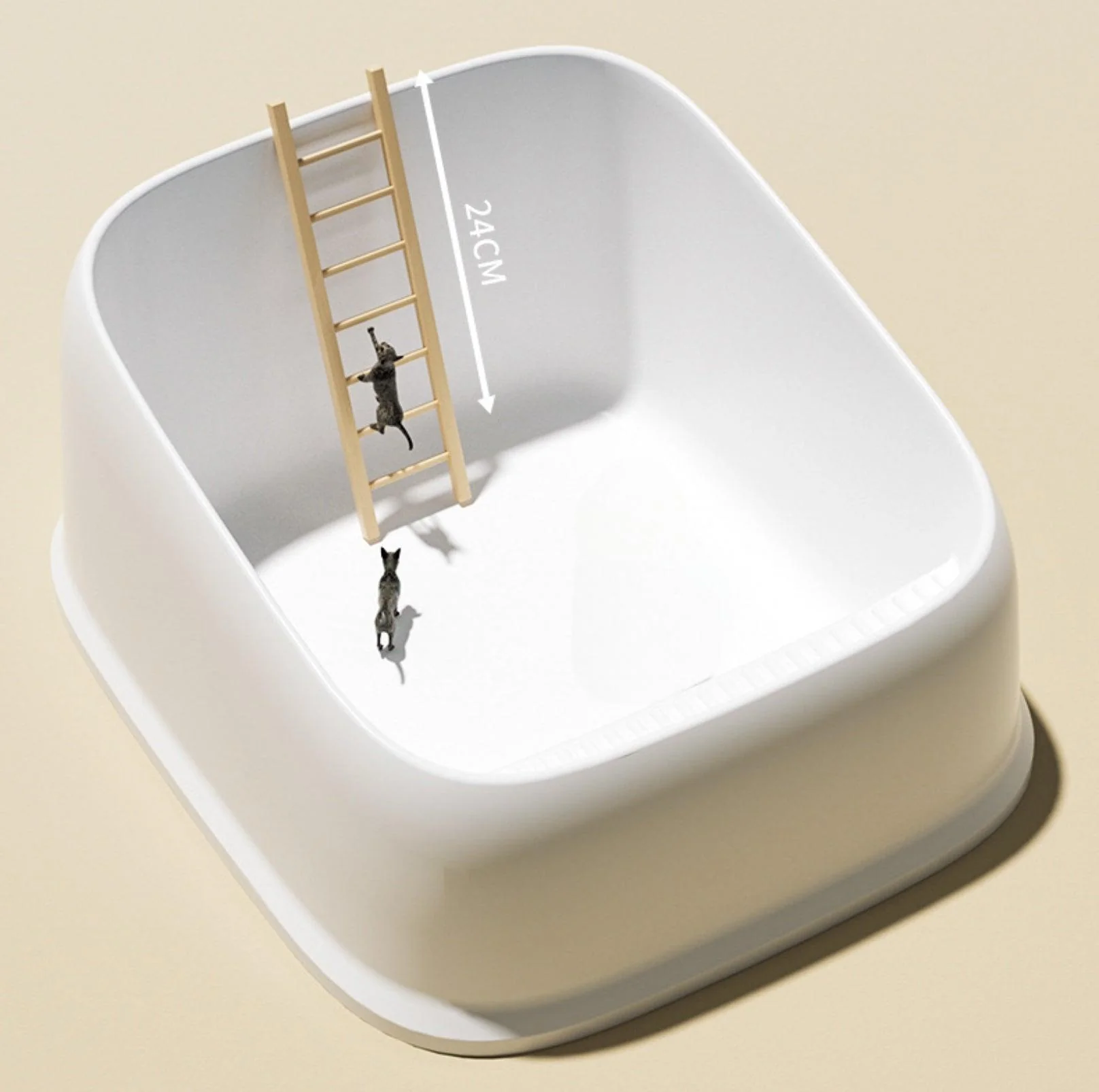 Open Cheese Toast Cat Litter Box with Large Capacity - Image 5