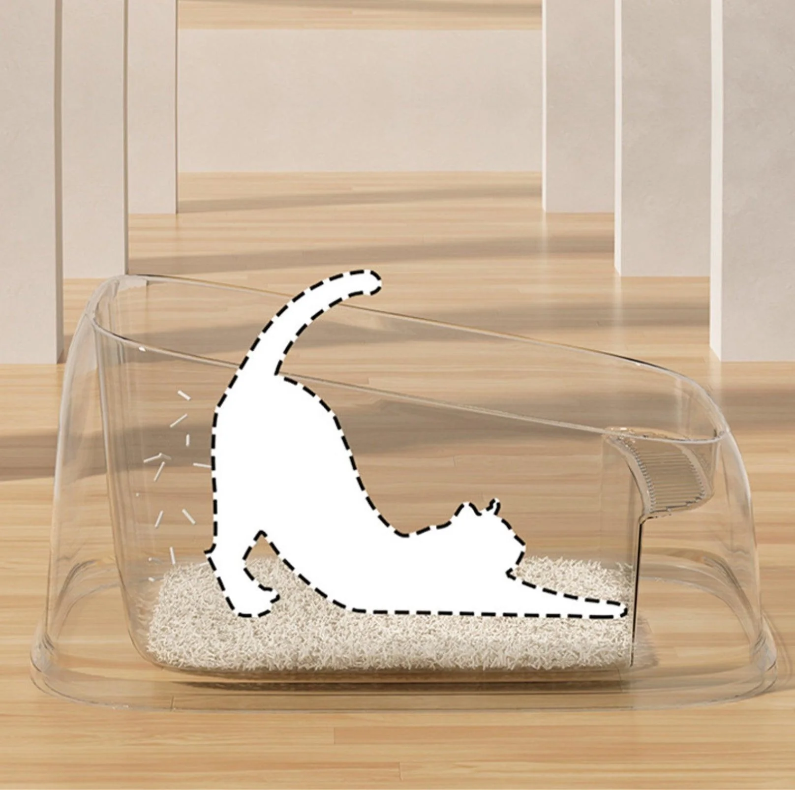 Open Cheese Toast Cat Litter Box with Large Capacity - Image 6