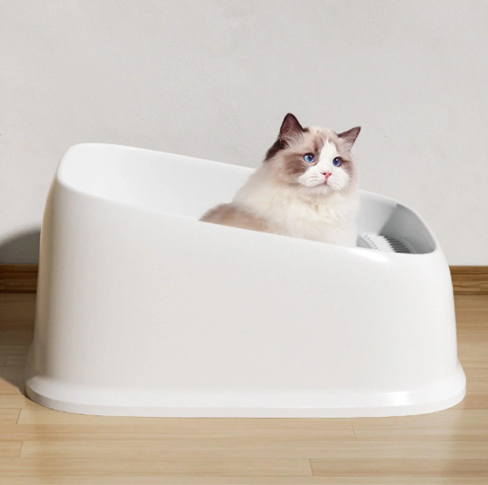 Open Cheese Toast Cat Litter Box with Large Capacity - Image 9