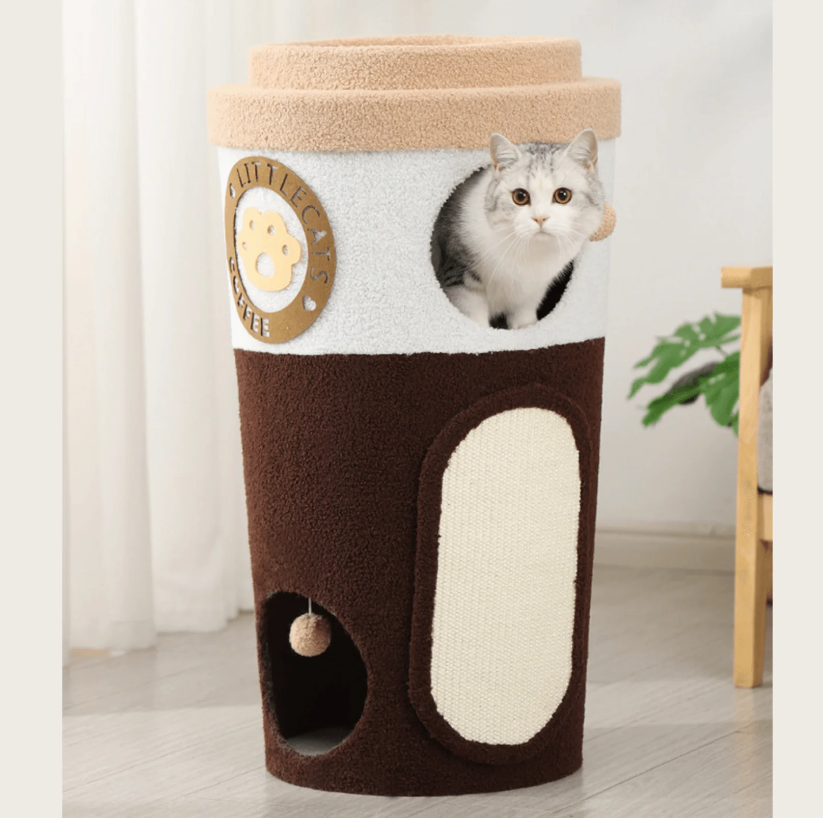 Deluxe Coffee Cup Cat Tree Cat Scratcher - Image 3