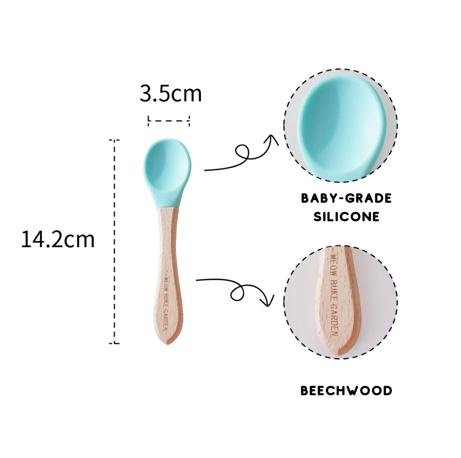 Elegant Baby-Grade Silicone Pet Food Spoon with Wooden Handle - Image 13
