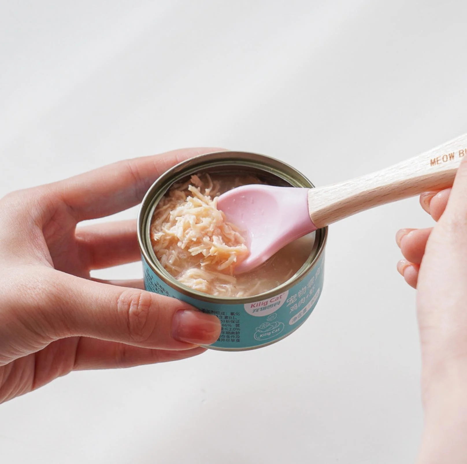 Elegant Baby-Grade Silicone Pet Food Spoon with Wooden Handle - Image 14