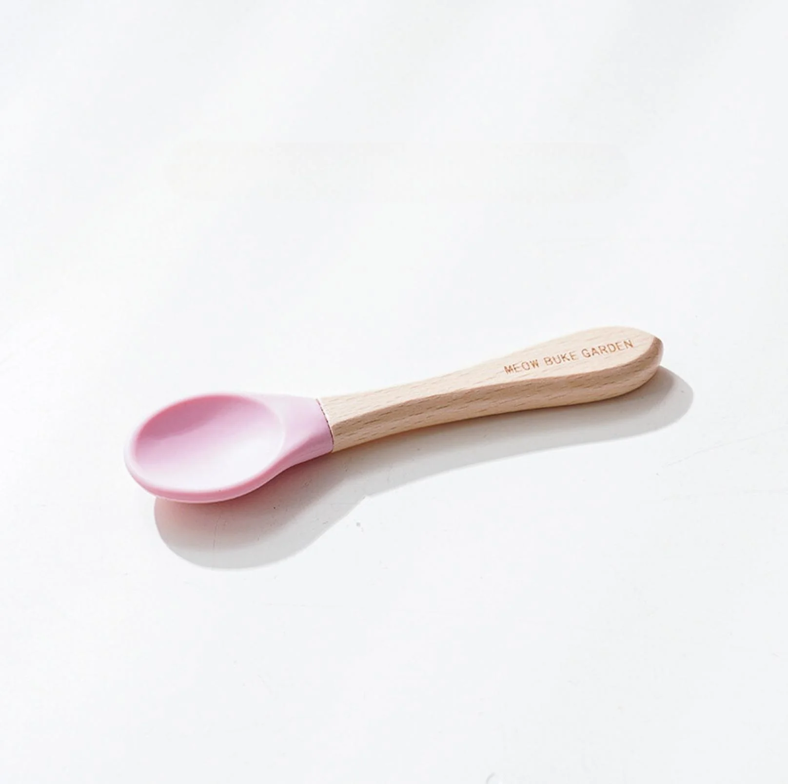 Elegant Baby-Grade Silicone Pet Food Spoon with Wooden Handle - Image 3