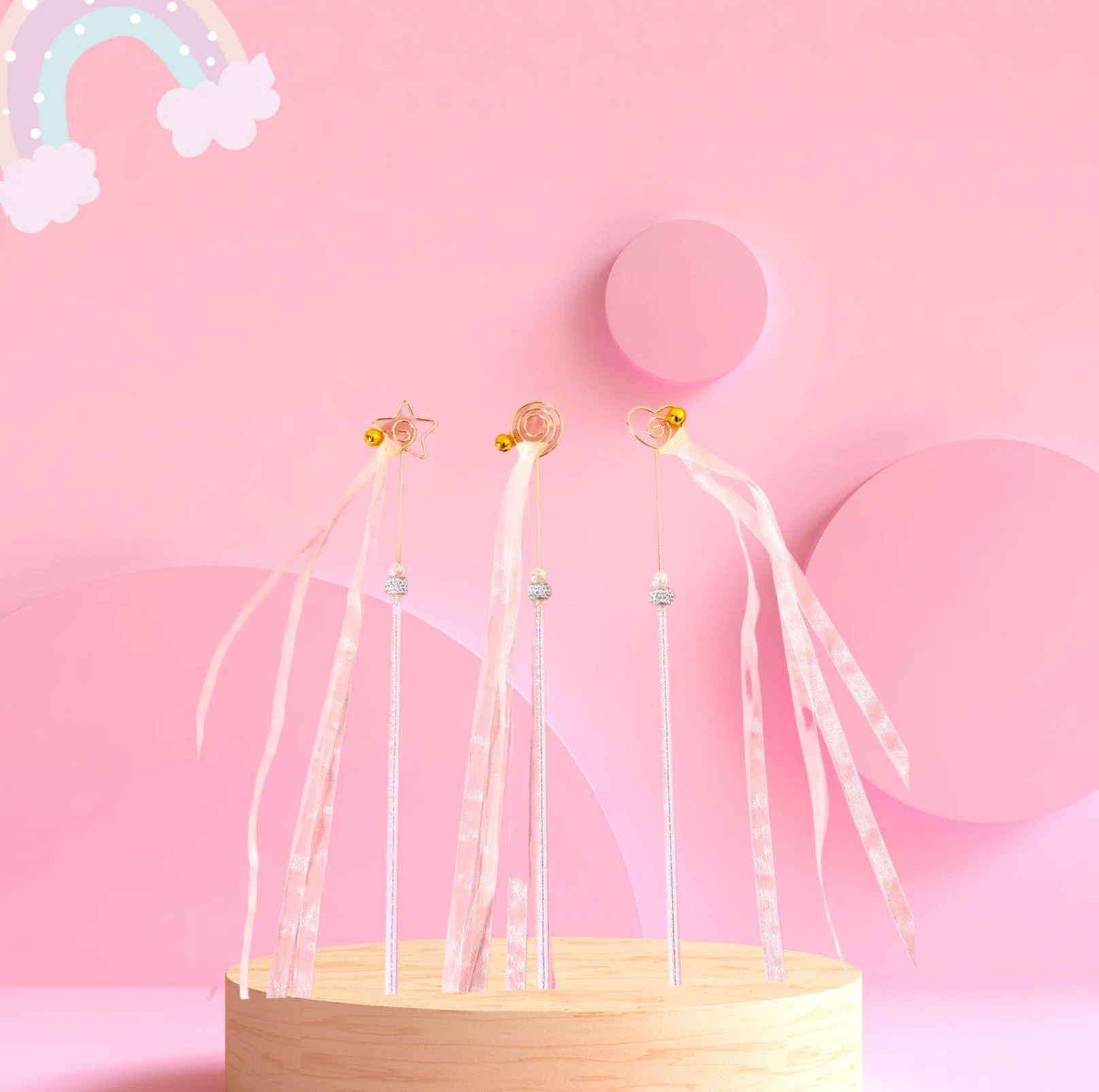 Fairy Ribbon Cat Wand Toy with Bell and Rhinestone - Image 6