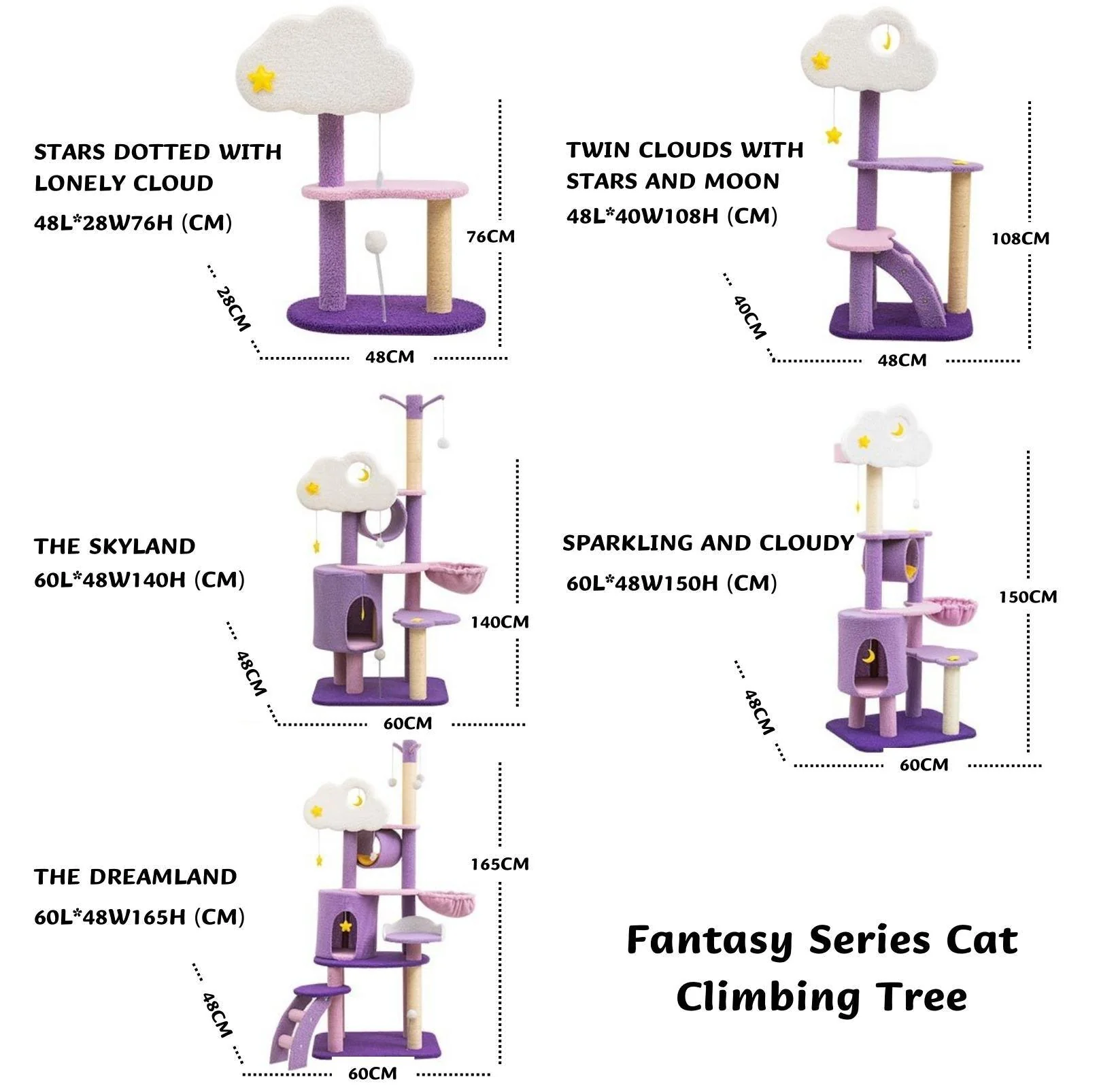 Fantasy Series Climbing Frame Cat Tree - Dreamland (Height 165cm) - Image 11