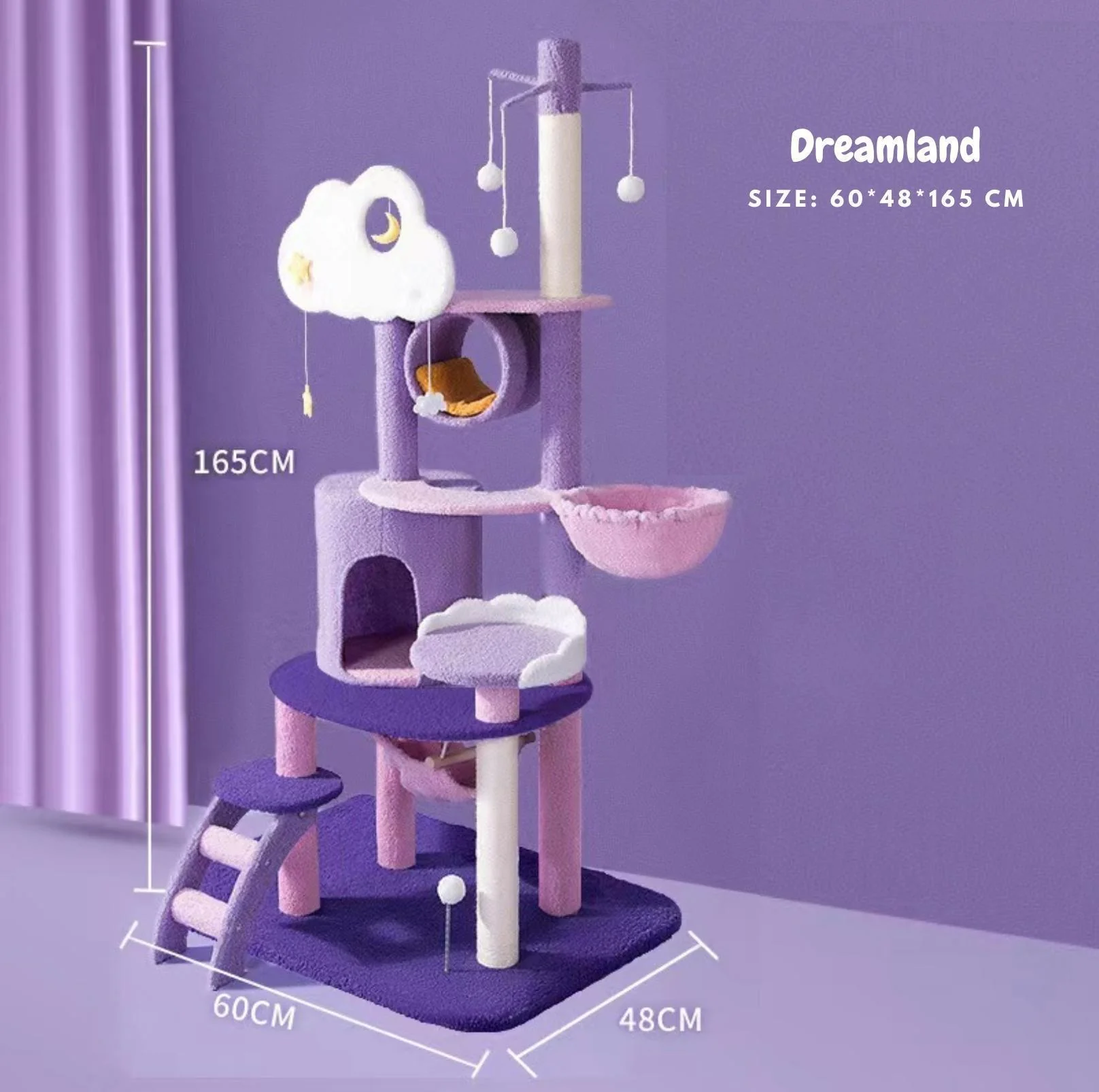 Fantasy Series Climbing Frame Cat Tree - Dreamland (Height 165cm) - Image 3