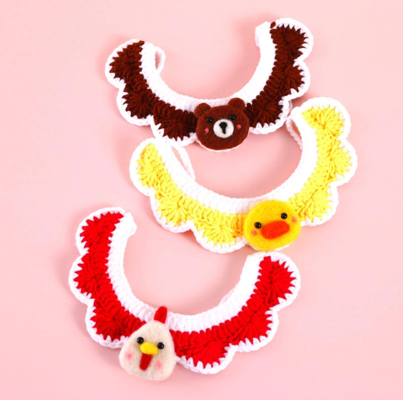 Little Animal Friends Style Knitted Woolen Bibs for Pets - Image 11