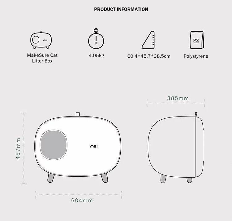 Makesure Cat Litter Box Cat Litter Tray - Image 19