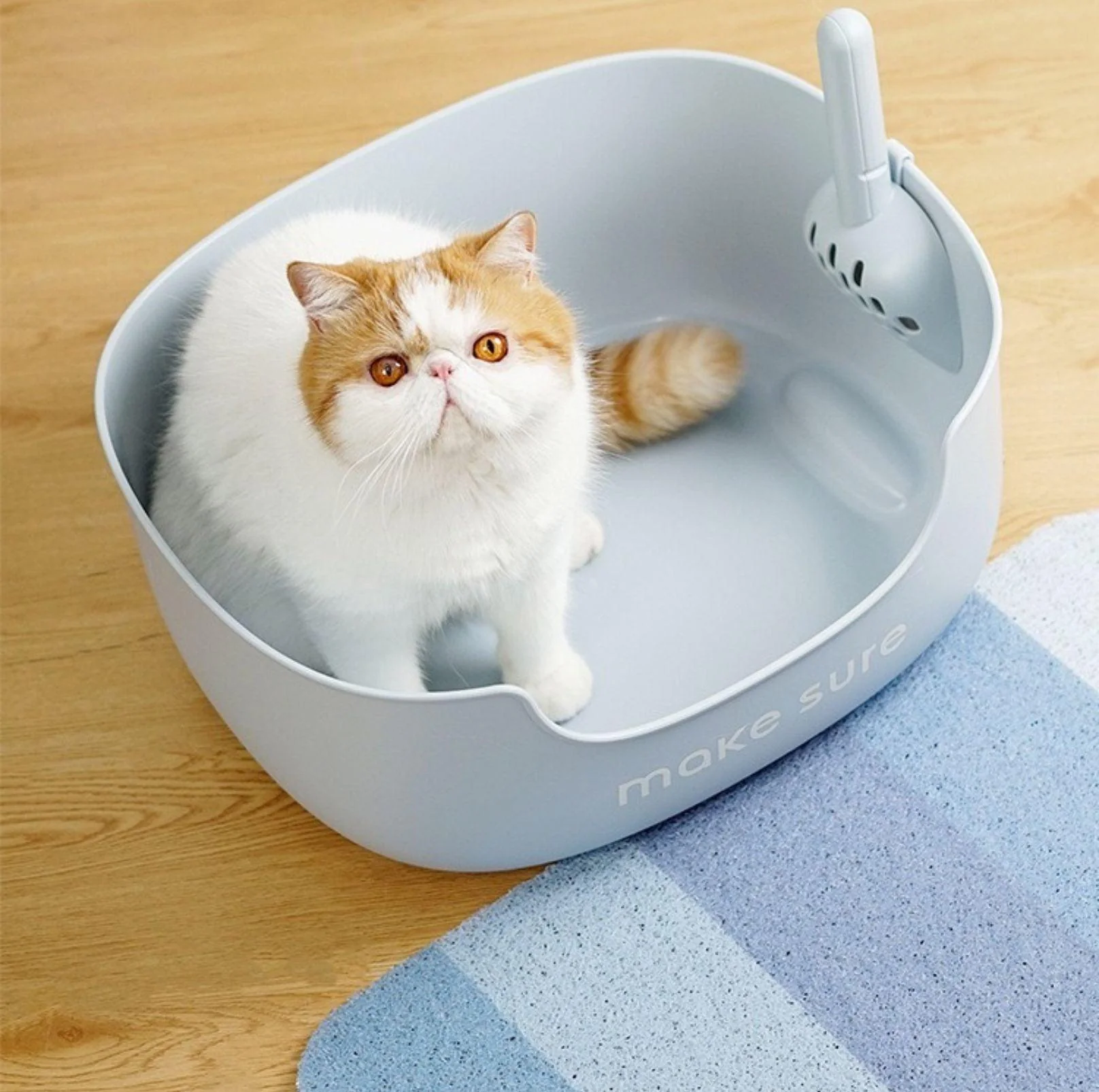 Makesure Open Cat Litter Tray Cat Litter Box (Litter mat included) - Image 15
