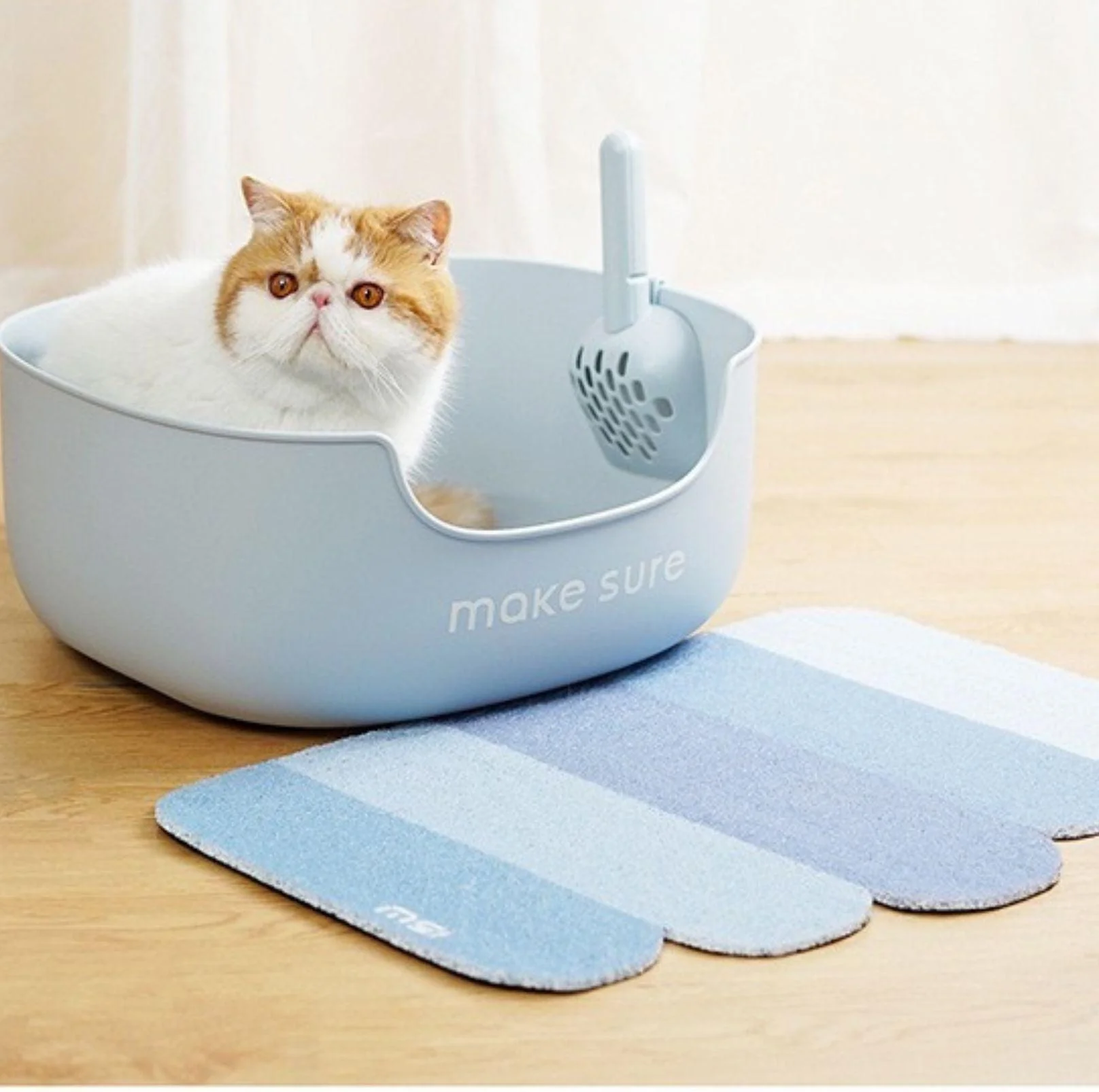 Makesure Open Cat Litter Tray Cat Litter Box (Litter mat included) - Image 16