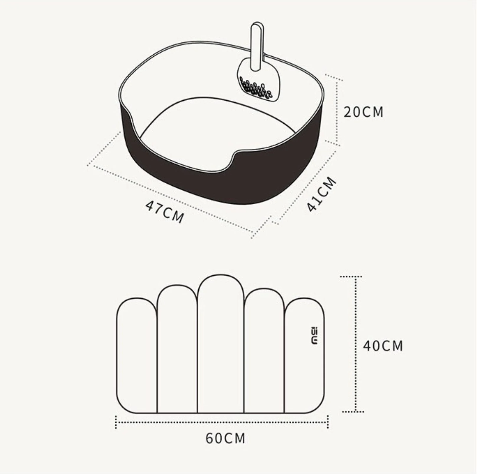 Makesure Open Cat Litter Tray Cat Litter Box (Litter mat included) - Image 17