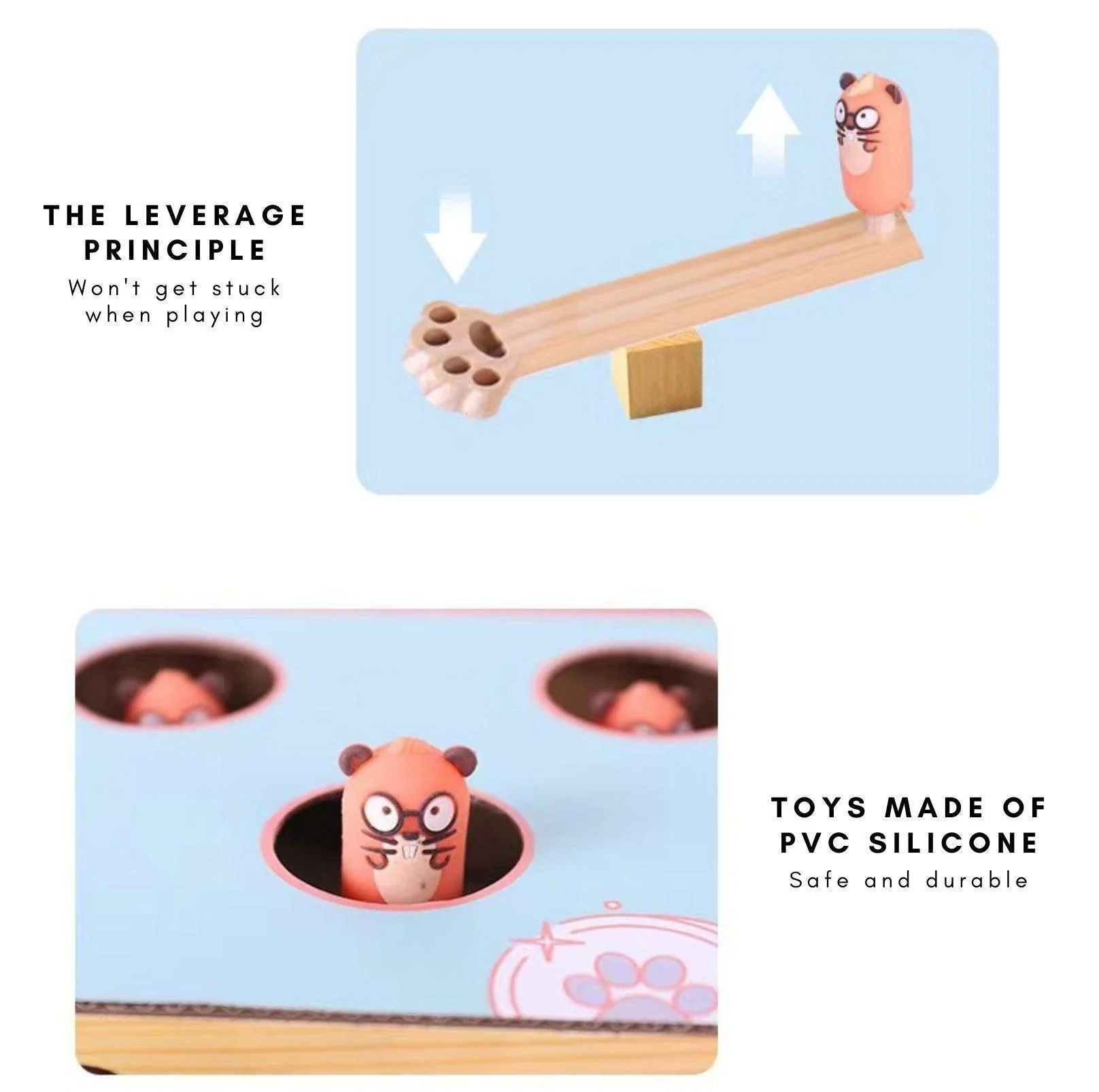 MIAOFAIRY Whack-a-Mole 3-in-1 Cat Scratcher and Toy - Image 10