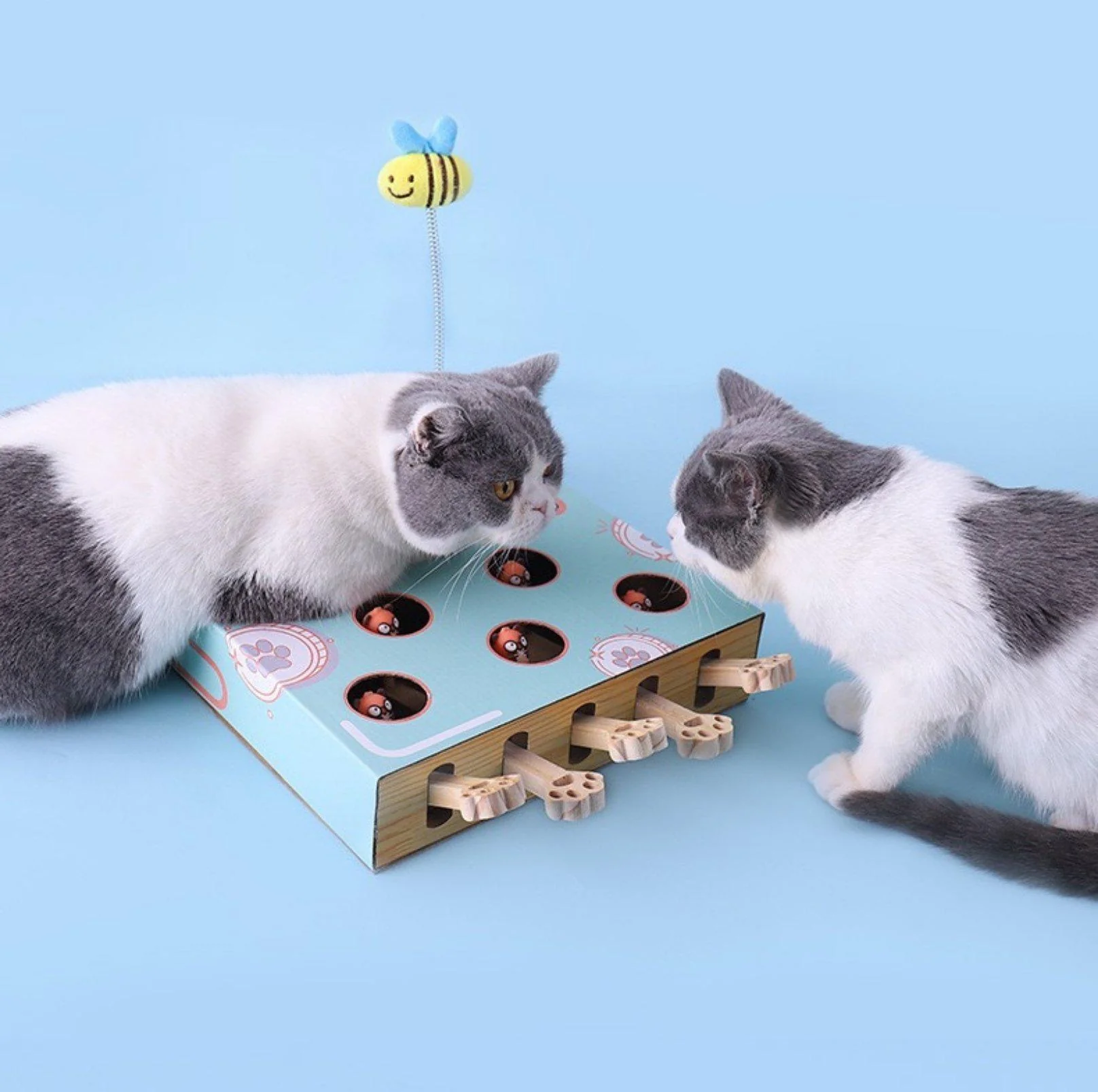 MIAOFAIRY Whack-a-Mole 3-in-1 Cat Scratcher and Toy - Image 11