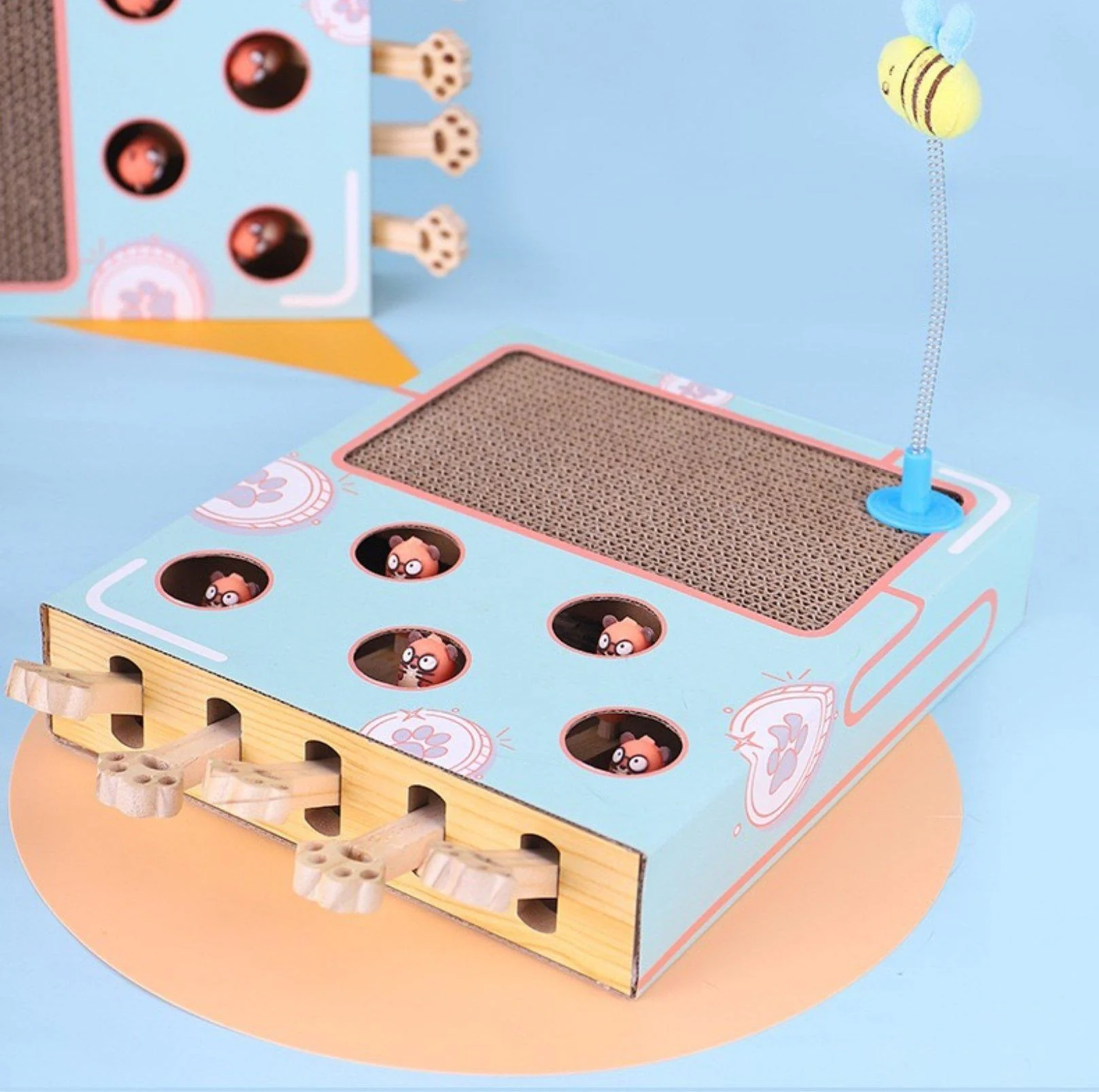 MIAOFAIRY Whack-a-Mole 3-in-1 Cat Scratcher and Toy - Image 13