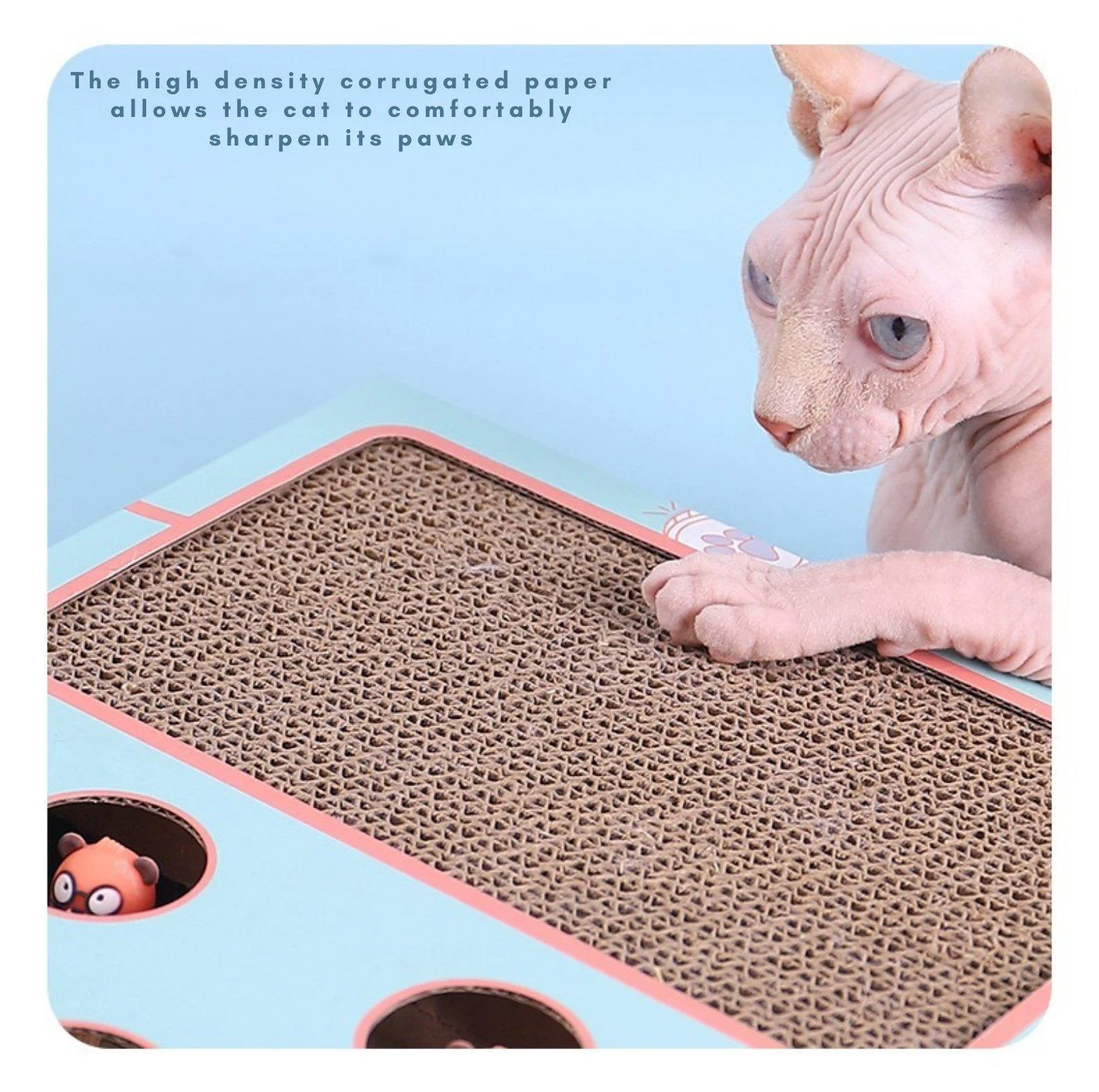 MIAOFAIRY Whack-a-Mole 3-in-1 Cat Scratcher and Toy - Image 3