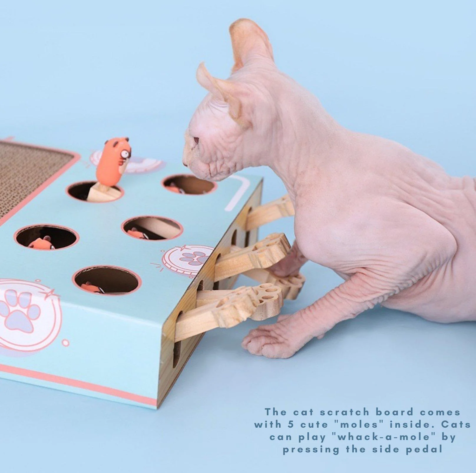 MIAOFAIRY Whack-a-Mole 3-in-1 Cat Scratcher and Toy - Image 6