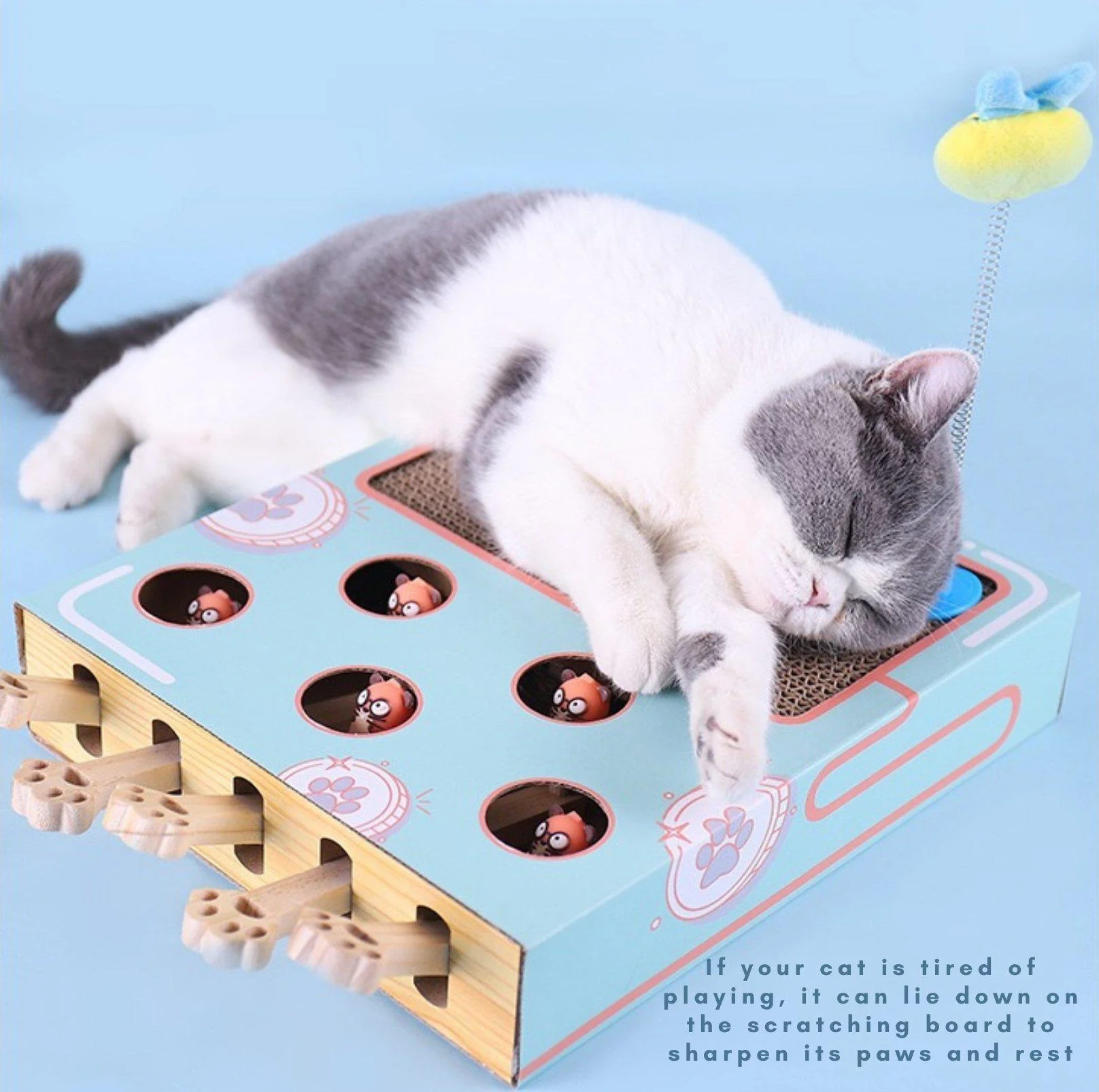 MIAOFAIRY Whack-a-Mole 3-in-1 Cat Scratcher and Toy - Image 7