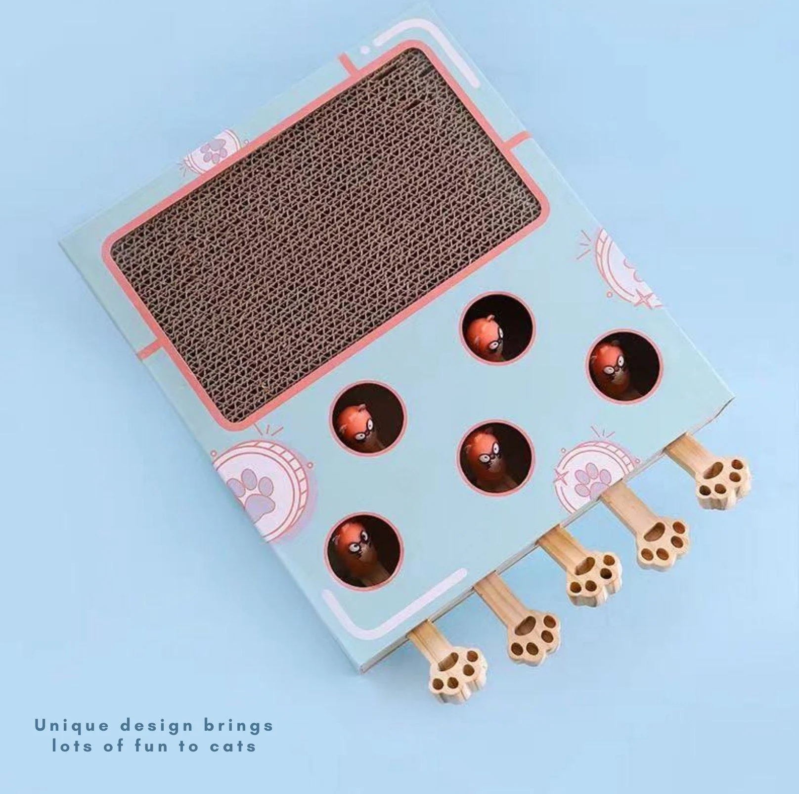 MIAOFAIRY Whack-a-Mole 3-in-1 Cat Scratcher and Toy - Image 8