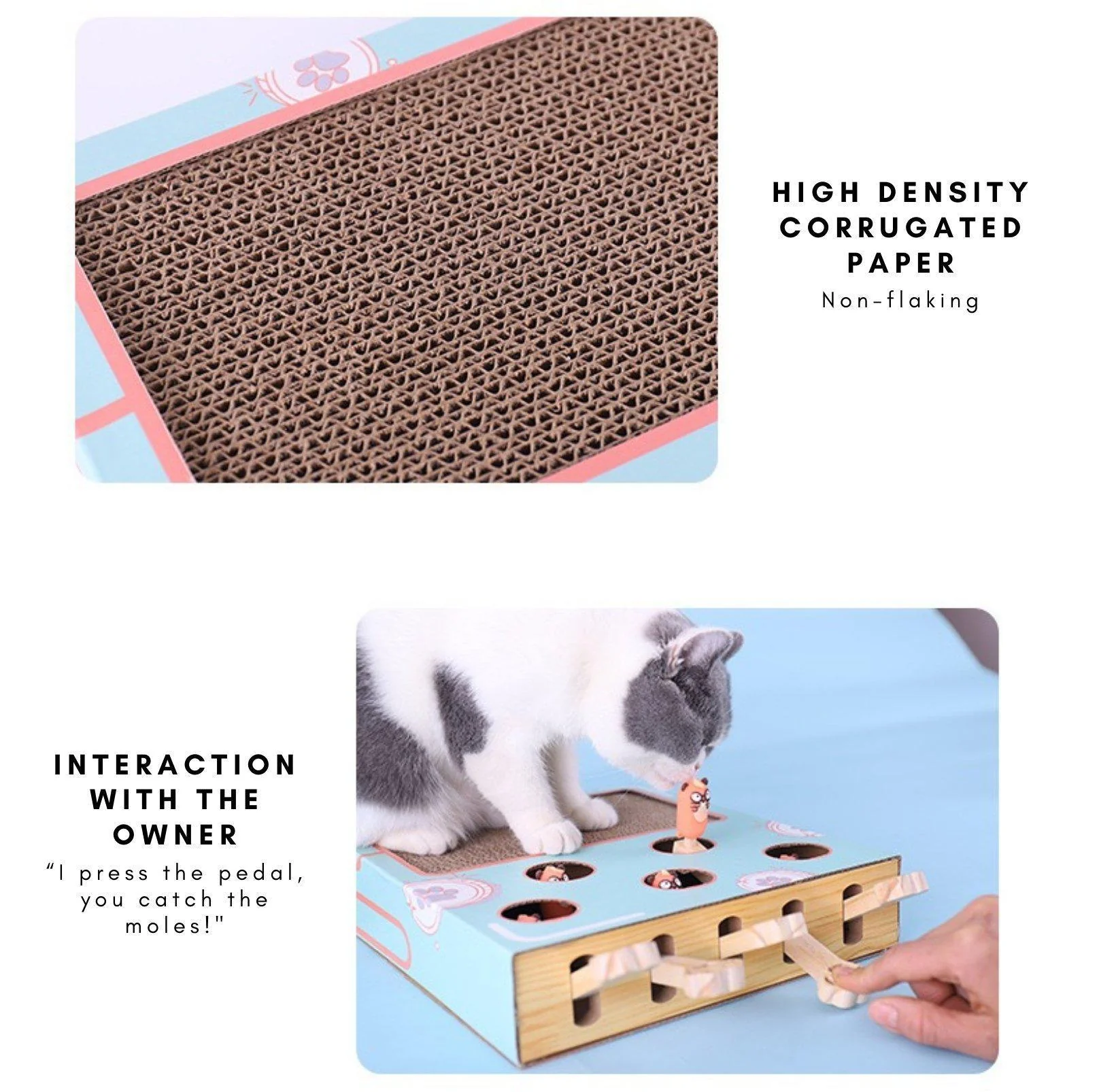 MIAOFAIRY Whack-a-Mole 3-in-1 Cat Scratcher and Toy - Image 9