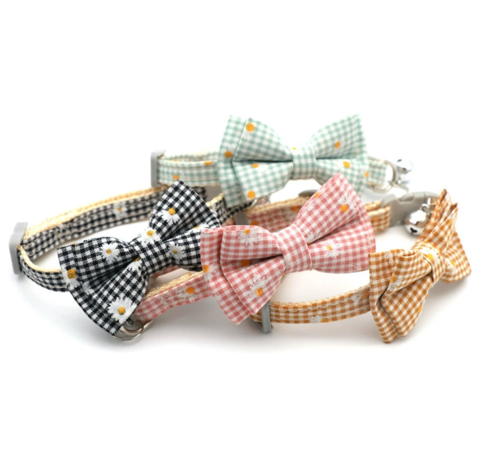 Pet Adjustable Bow Collar with Daisy Pattern - Image 12