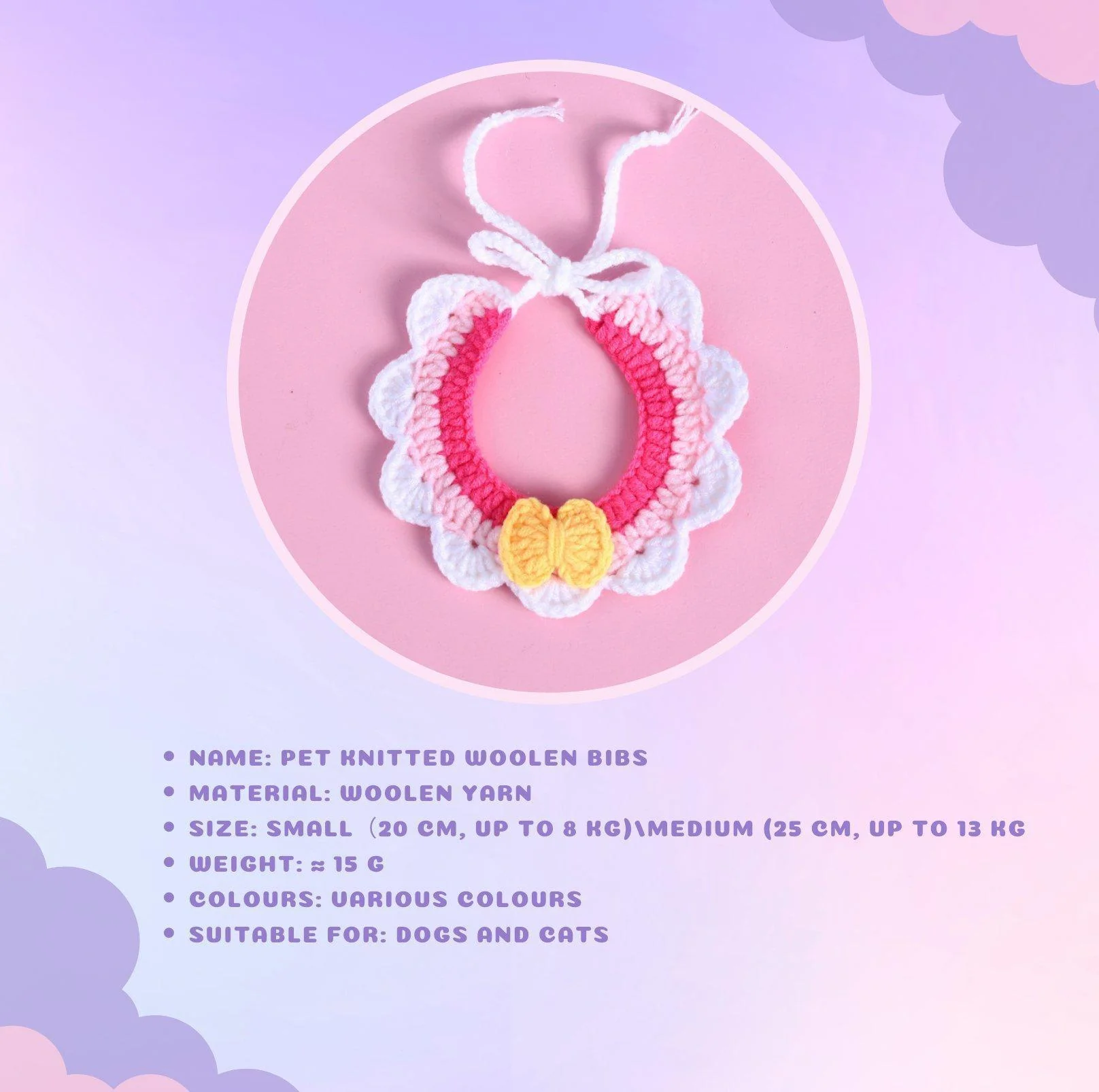 Pet Knitted Woolen Bibs - Image 10