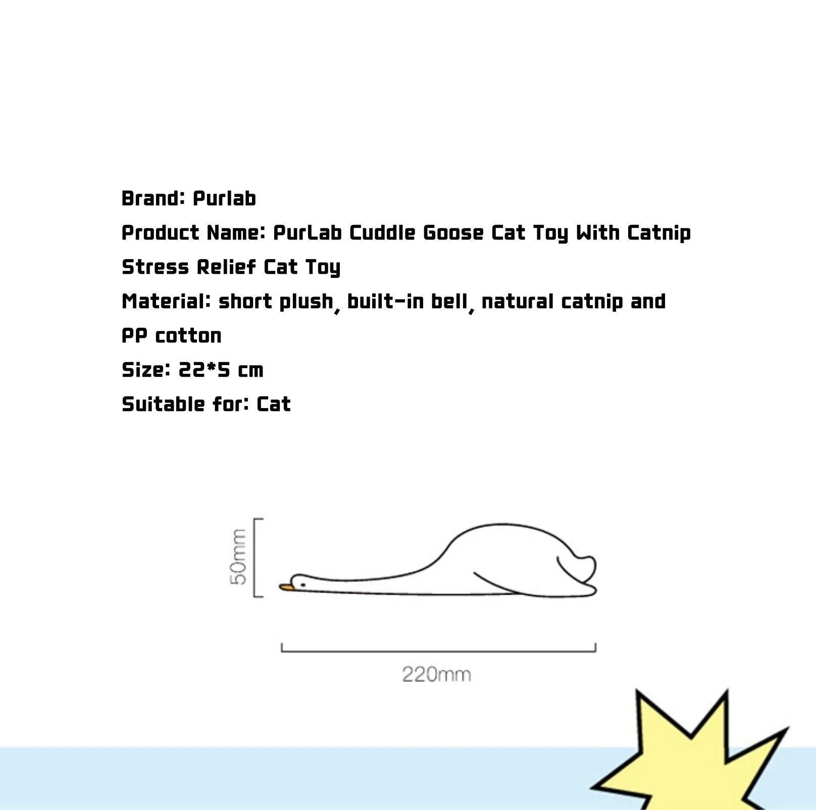 PurLab Cuddle Goose Cat Toy With Catnip - Image 10