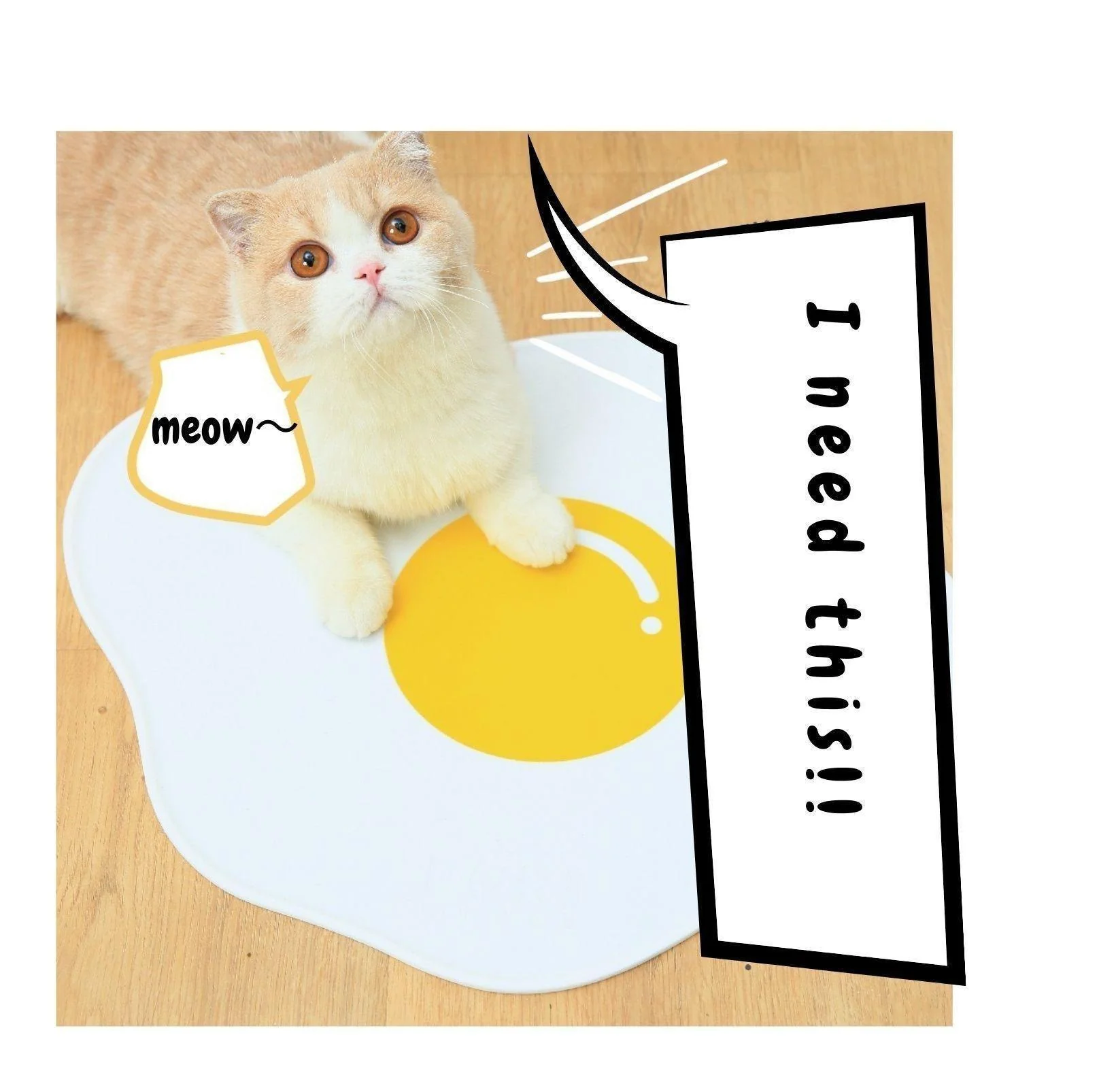 PurLab Fried Egg Silicone Spill Proof Pet Food Mat - Image 6