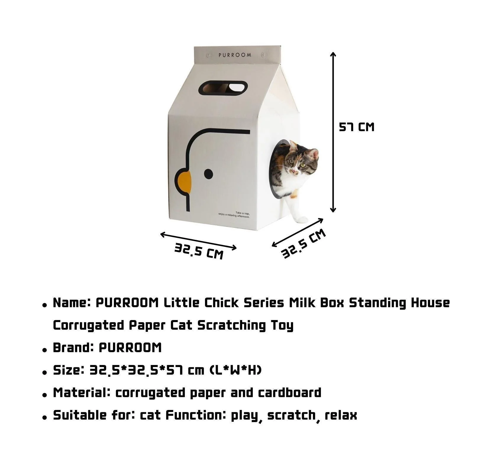 PURROOM Little Chicken Series Milk Box Cat Scratcher House - Image 8
