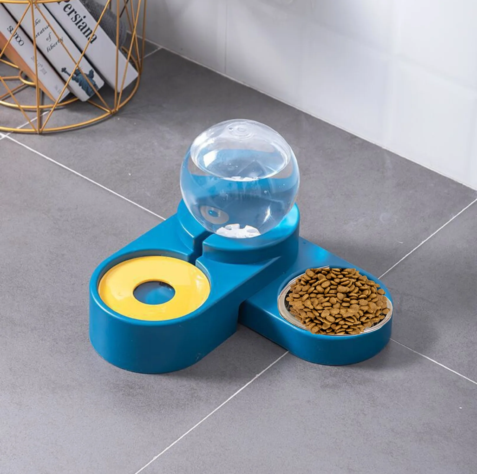 Spherical Double Cat and Small Dog Bowl With Automatic Water Refill - Image 3