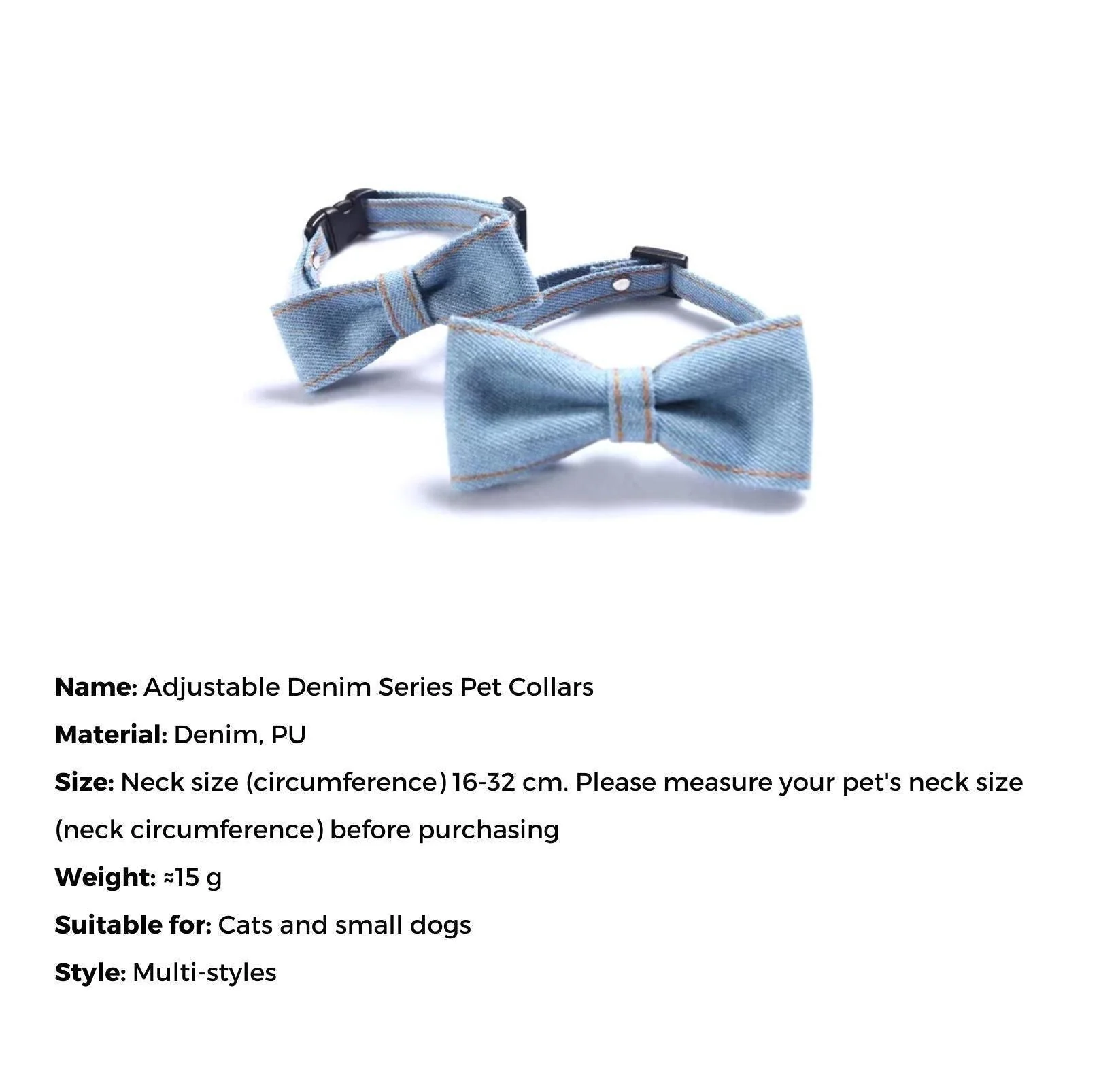 Stunning Denim Series Adjustable Pet Collars - Image 13