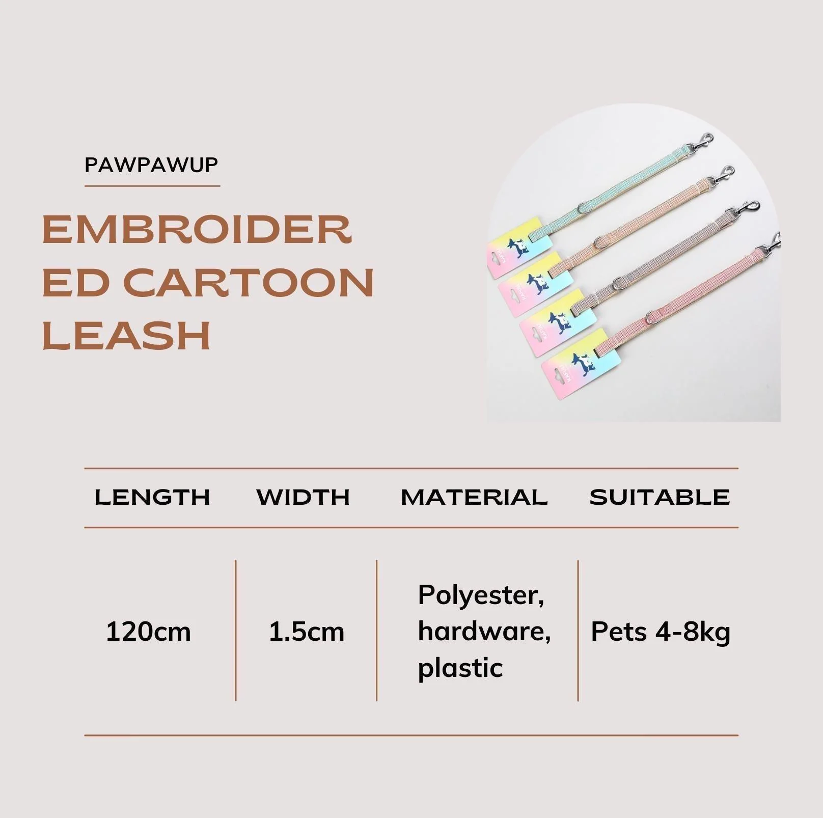 Stunning Pet Leash with Embroidered Cartoon - Image 15