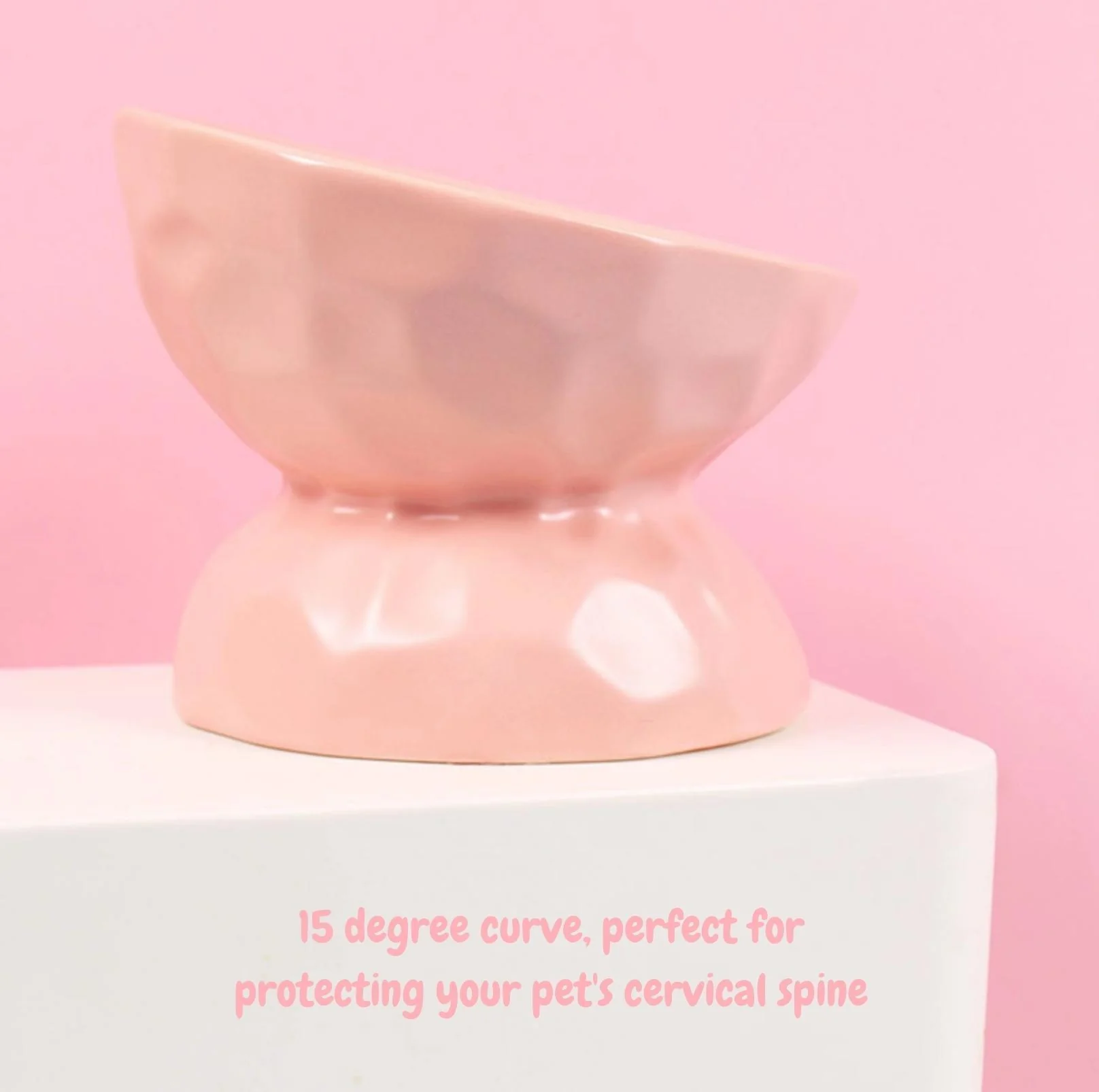 Tilting Ceramic Cat Bowls With Uneven Texture - Image 12