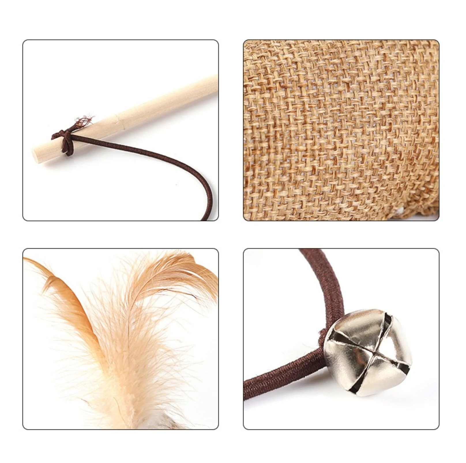 Wooden Cat Stick And Toys Kit With 7 Pieces - Image 7